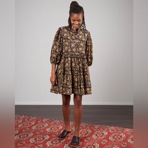 Mille Lola Mini Dress - size S rose black cotton